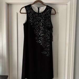 Calvin Klein Black Floral Cutout Mini Dress